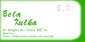 bela kulka business card